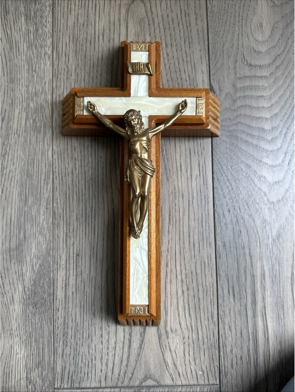 Vintage Sick Call Crucifix Cross 13.25" x 7.5 with Original Candles Never Used